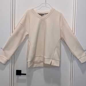 Marc New York Andrew Marc cream v neck ribbed Sweater Sweatshirt XL